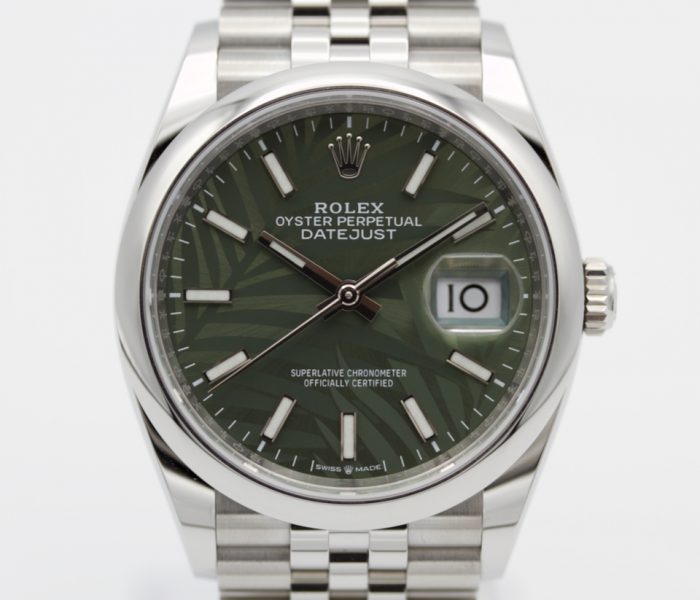 Rolex Datejust 36 12-2022 NEU Palm grün Jubilee 126200