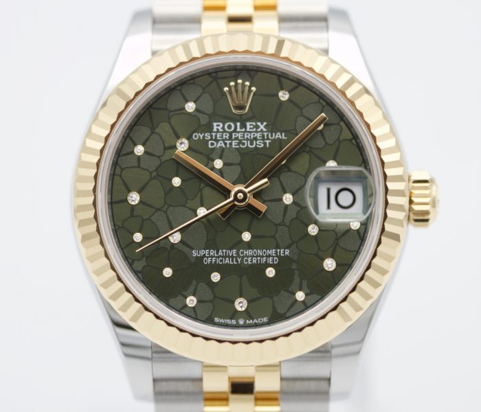 Rolex Datejust 31 11-2023 NEU Fullset Diamant Jubilee grün oliv gold 278273